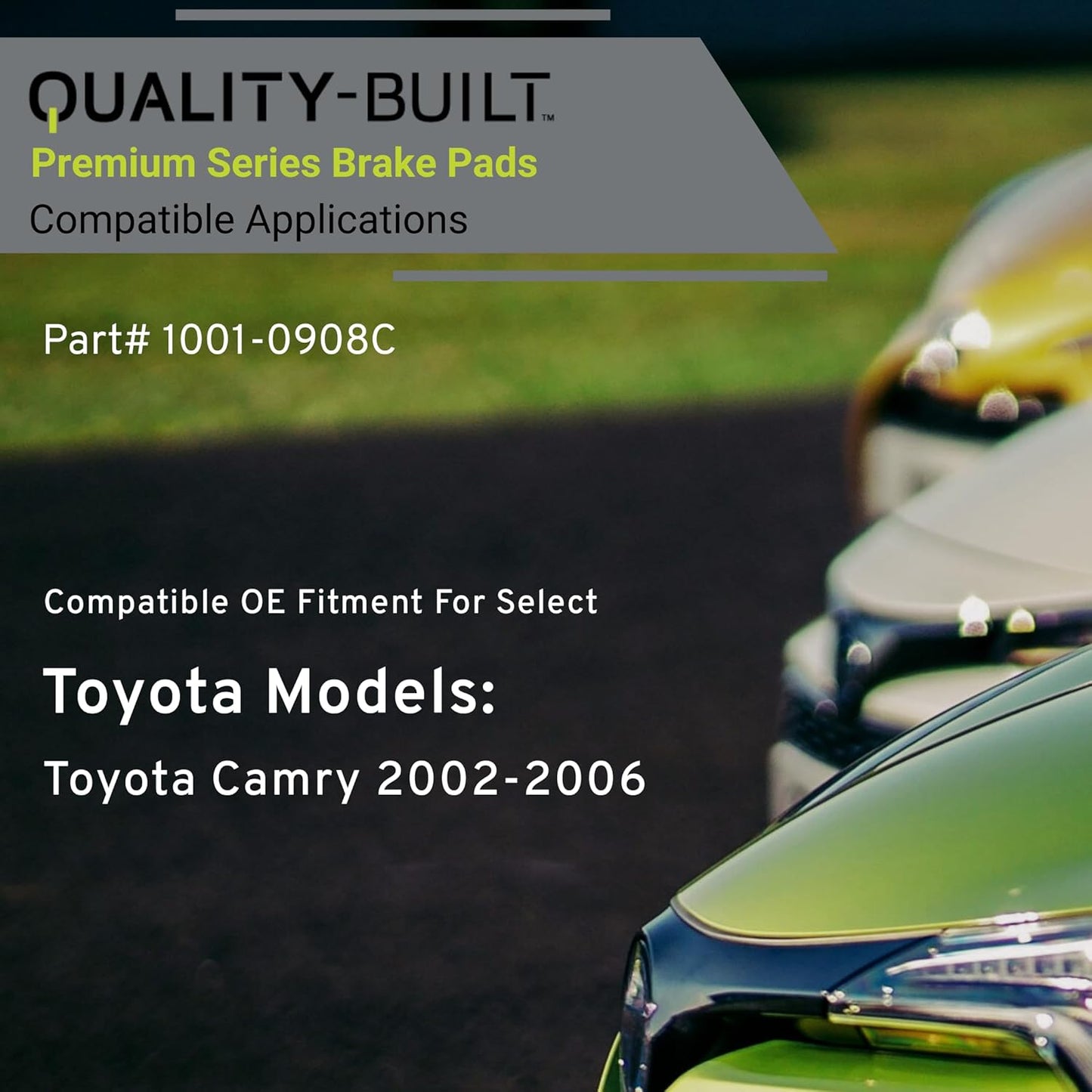 Premium Ceramic Front Brake Pads (1001-0908C) Compatible with Toyota Camry 2002-2006