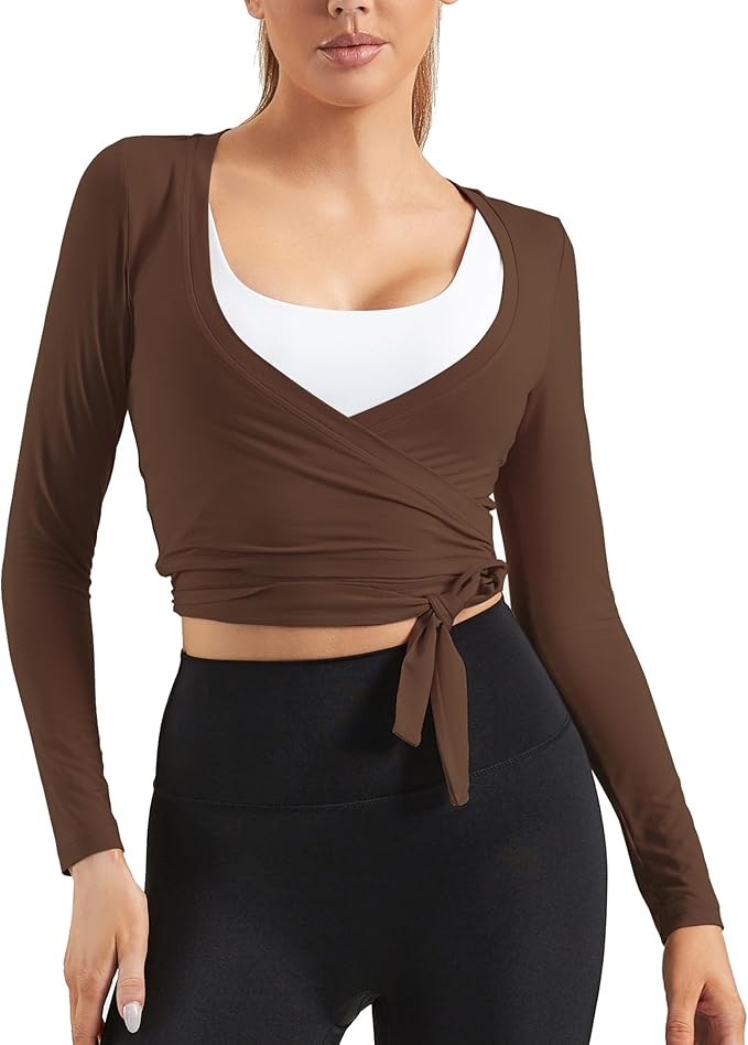 Women Tie Front Shrug Long Sleeve Bolero Cardigan Lightweight Casual Tops