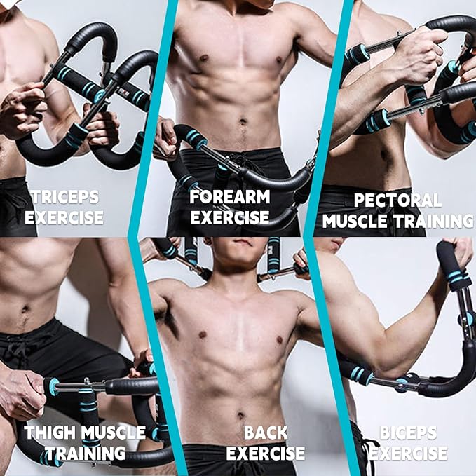 Twister Arm Trainer, 40-100lb Adjustable Chest Workout Equipment, Portable Power Twister Bar, 2025 New Adjustable Twister Arm Chest Exerciser，Detachable Design Fitness Anywhere