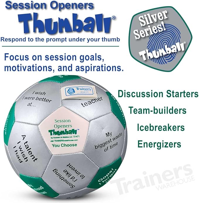 Trainers Warehouse 6" Thumball Collection, 32 Prompts for Conversation, Team Building, Relationship and Training