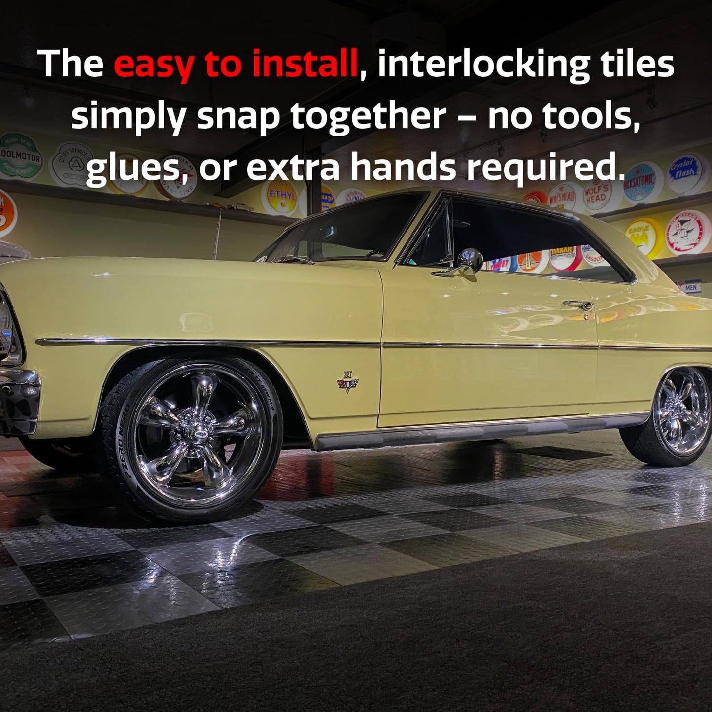 Big Floors RaceDeck CircleTrac, Interlocking Non-Slip Garage Flooring Tile, Durable, Modular, Heavy-Duty Copolymer, Easy Install (Orange, 24 Pack of 12 x 12" Tiles)