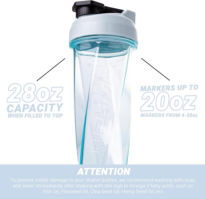 HELIMIX 2.0 Vortex Blender Shaker Bottle Holds upto 28oz | No Blending Ball or Whisk | USA Made | Portable Pre Workout Whey Protein Drink Shaker Cup | Mixes Cocktails Smoothies Shakes | Top Rack Safe