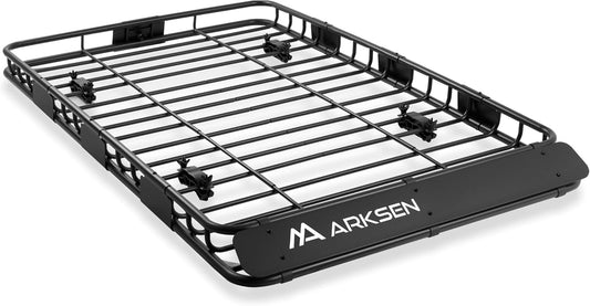 ARKSEN 64 x 39 x 4 Inch Upgrade Universal Roof Rack - 150Lbs Capacity Heavy Duty Rooftop Cargo Carrier with Extension for Car, SUV & Pickup, Durable Steel, Easy Install, Spacious Storage