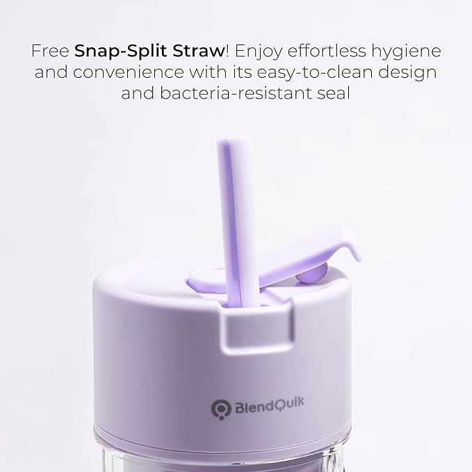 Personal Portable Blender For Shakes & Smoothies, Leakproof & Stylish Portable Mason Jar Shaker, Rechargeable Mini Blender with 10-Blade Blending System 14oz, Purple