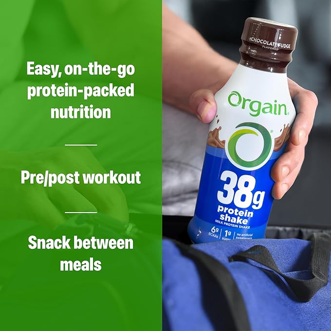 Orgain 38g High Protein Shake, Dairy Isolate Protein Milk, Chocolate Fudge, 6g BCAAs, 1g Sugar Per Serving, Meal Replacement, Ready to Drink, Keto Friendly, Gluten-Free 14 Fl Oz (Pack of 12)