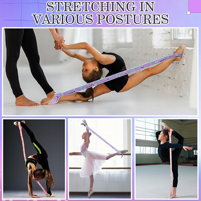 Stretch Strap for Kids Elastic Gymnastics Stretching Ballet Dance Band with 8 Loops Adjustable Exercise Training Resistance Strap for Children Stuff Pilates Latin Yoga Equipment