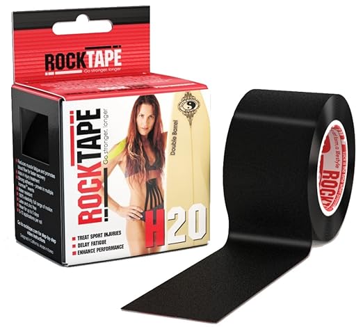 RockTape H2O Black Logo 4" x 16.4' (10cmx5m)