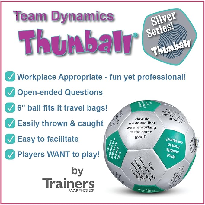 Trainers Warehouse 6" Thumball Collection, 32 Prompts for Conversation, Team Building, Relationship and Training