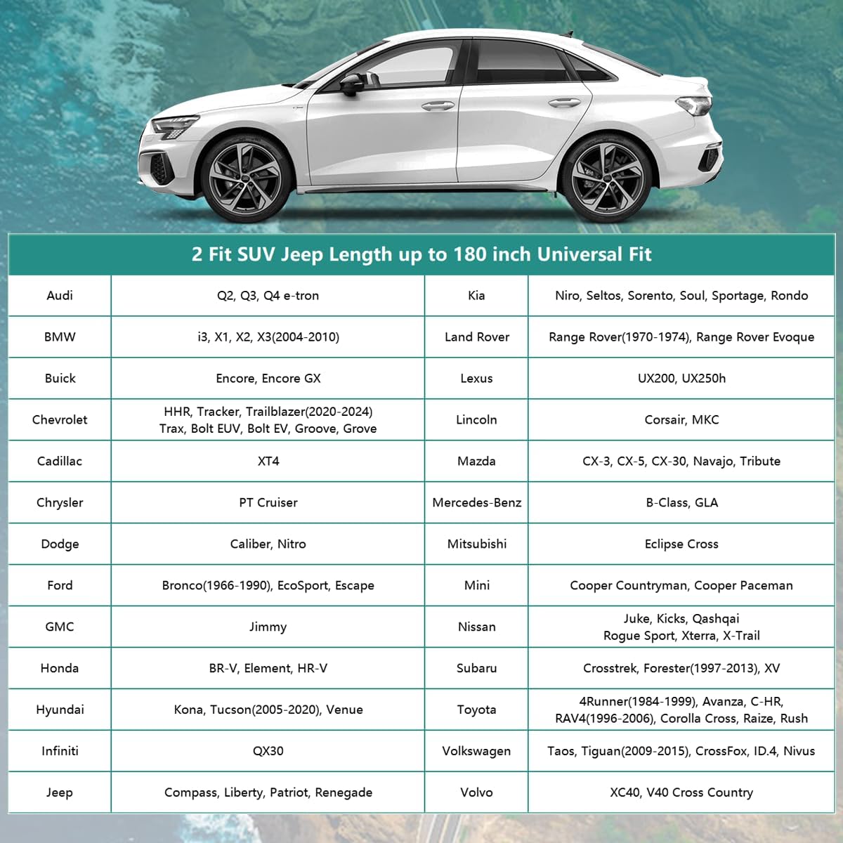 16 Layers SUV Car Cover Waterproof All Weather Heavy Duty, Universal Fit Subaru CrossTrek, Audi Q3, Kia Soul/Seltos, Honda Element, Hyundai Kona, Nissan Kicks, Toyota CHR, vw Taos etc.