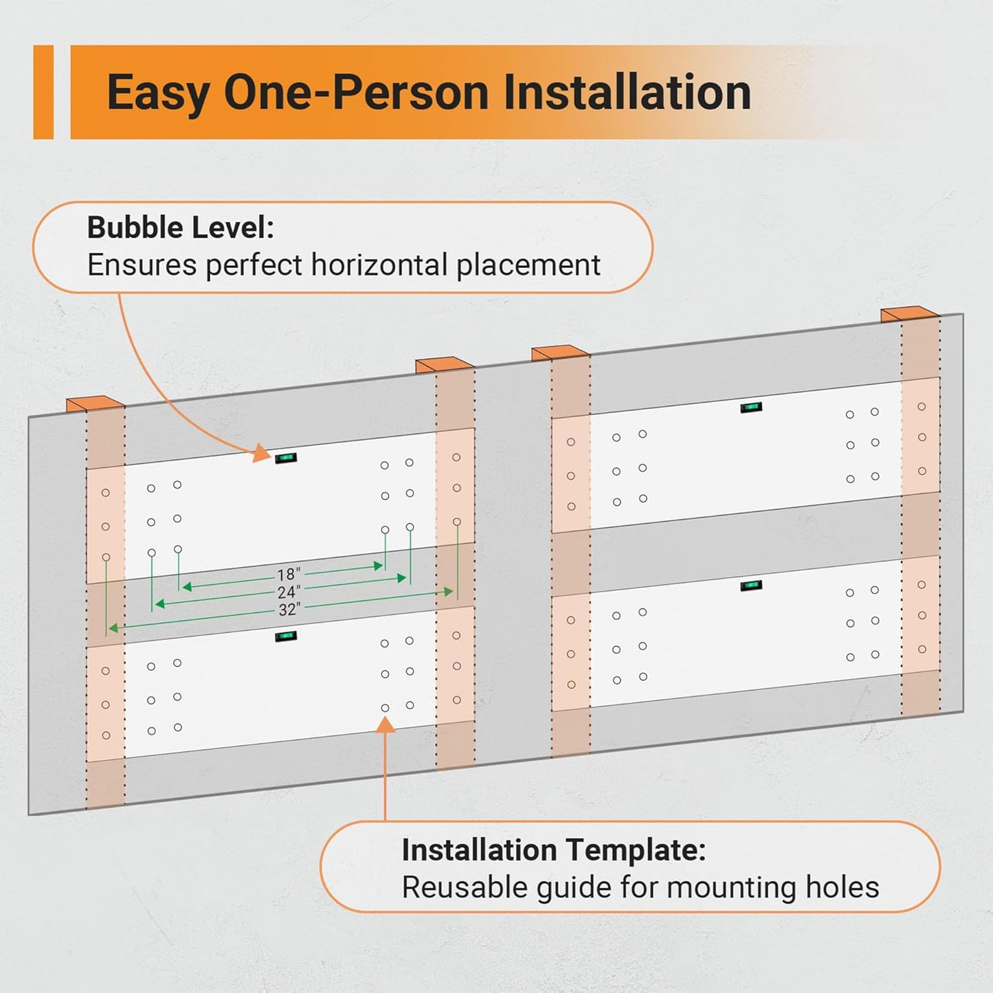 2x4 ft Garage Shelving, 2-Pack Wall-Mounted Shelves for Garage, Kitchen, Pantry Storage, 400 lbs Total Load Capacity Wall Shelving, White