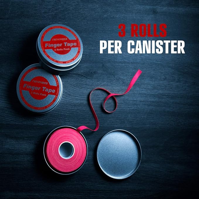 Finger Tape - Strong Athletic Tape | 0.3” x 45 Feet (9 Pack) Tin Set | No Sticky Residue | for Rock Climbing, BJJ Jiu Jitsu, Grappling, Judo, MMA, Rock Climbing and Martial Arts (Pink)