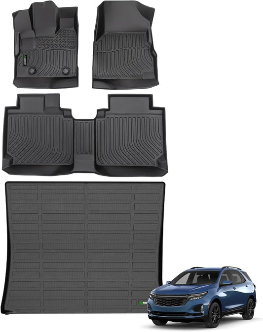 ANBINGO®-Floor Mats & Cargo Liner for 2012-2017 Chevy Equinox & GMC Terrain (Not for Equinox EV) All Weather Accessories Black
