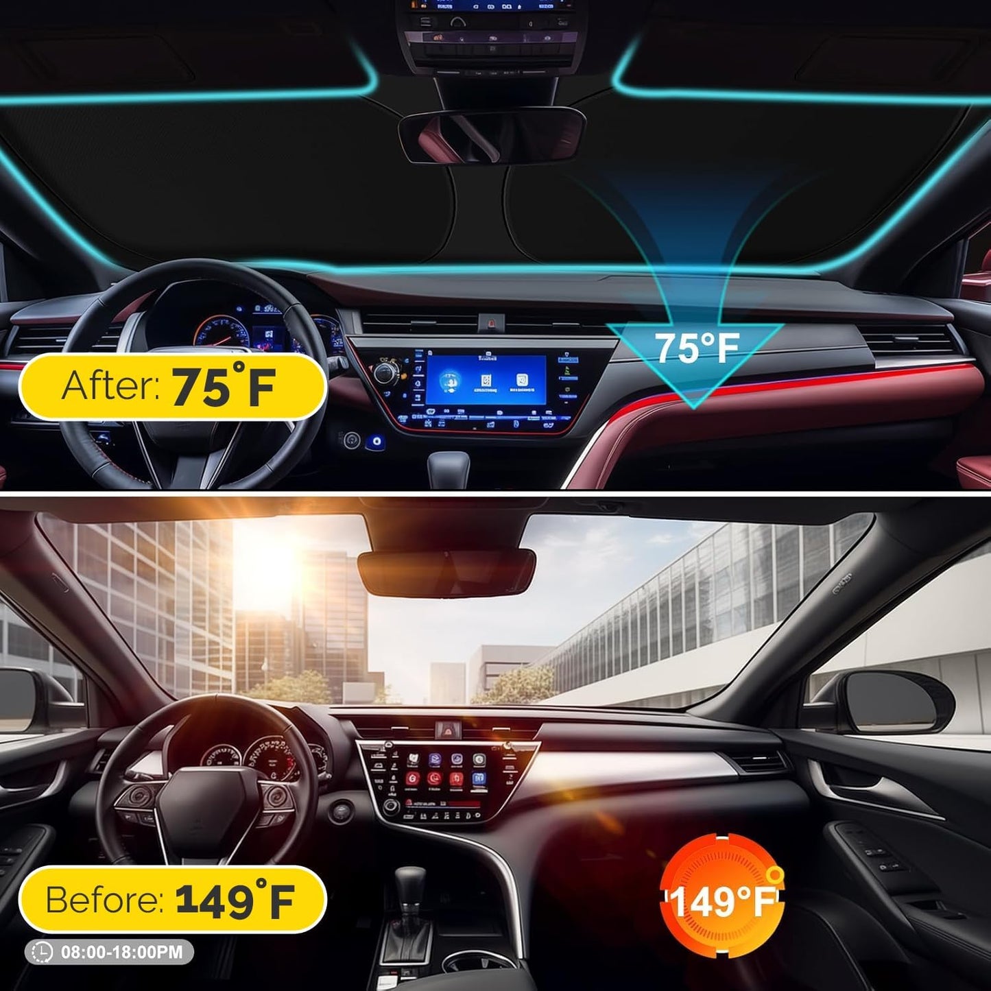 Car Windshield Sun Shade Compatible with 2020 2021 2022 2023 2024 2025 Kia Telluride Accessories Foldable Front Window Sunshade Custom Windshield Cover Sun Visor