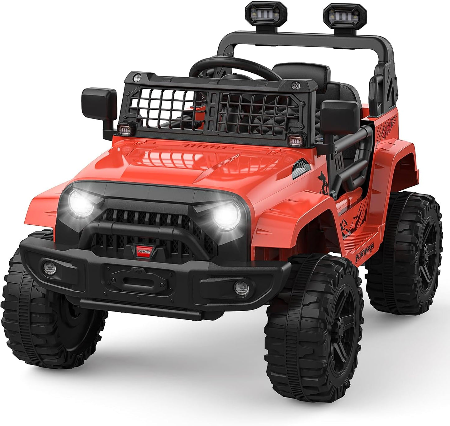 12V Kids Electric Ride On Truck Car w/Parent Remote Control, Spring Suspension, LED Lights & AUX Port | Outdoor Ride Toy for Boys Girls