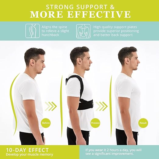 Posture Corrector for Women Support: Back Straightener Brace - Relieve Upper Shoulder Lower Back Pain for Men Large/X-L
