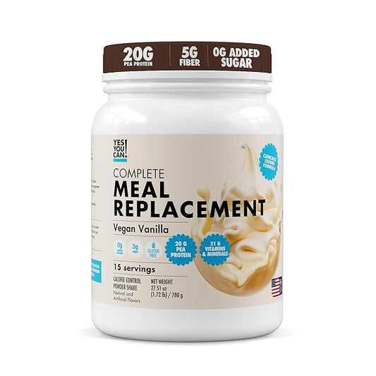 Yes You Can! Complete Meal Replacement - 15 Servings, 20g of Protein, 0g Added Sugars, 21 Vitamins and Minerals - All-in-One Nutritious Meal Replacement Shake (Vanilla)