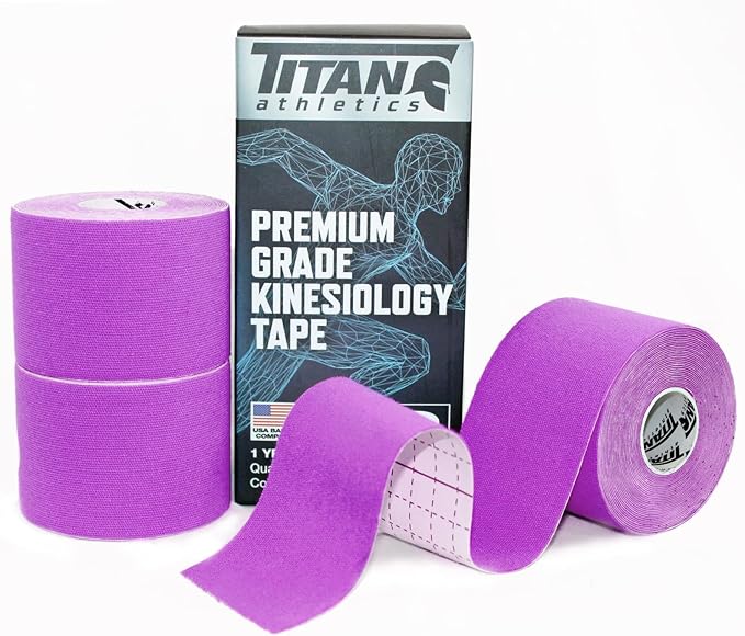 3 Rolls I Uncut I Kinesiology Tape (2 in x 16.4 ft per roll) I Premium Quality I Ideal Support for Joints and Muscles (Stretchable, Breathable & Hypoallergenic) (3 Pack, Purple)