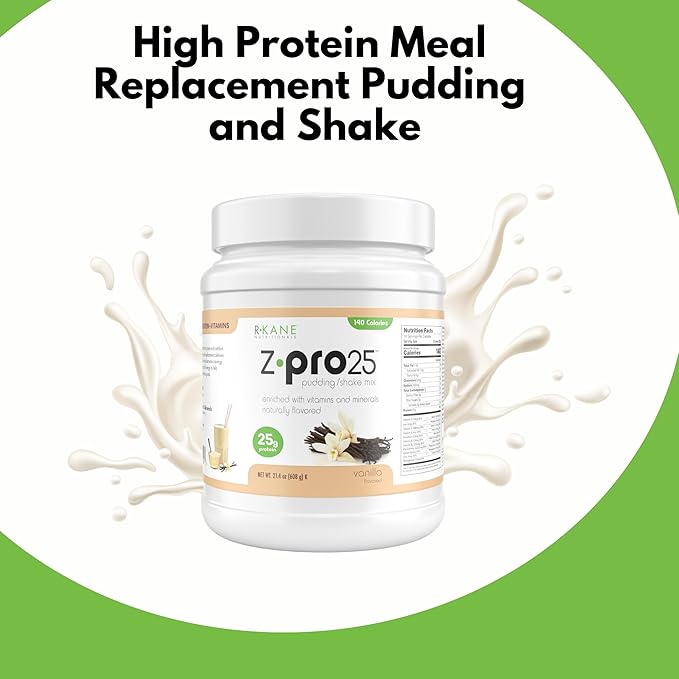 Z-Pro25 Protein Powder, 21.4 oz – 25g Casein & Whey Blend – Low-Carb, High-Protein Meal Replacement Shake – Muscle Recovery & Weight Management - 21 Vitamins & Minerals – Vanilla