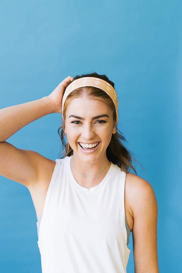 Maven Thread Workout Headbands for Women, 2Pack - 4 inch Thick Wide, Non Slip Sweatbands for Women, Ideal for Exercise, Gym Hairband for Athletic Workouts and Yoga, Black Marble