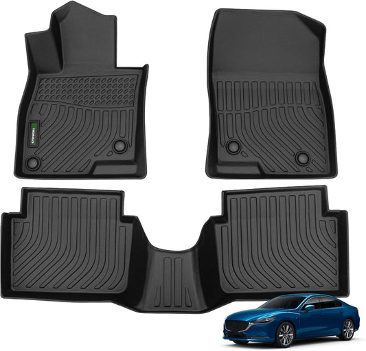 ANBINGO®-Floor Mats for Mazda 3 2014-2018 All Weather Protection TPE Anti-Slip Car Full Set Floor Liners Custom Accessories
