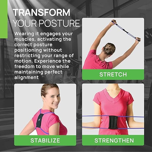 PRIMEKINETIX PostureMedic Dynamic Posture Brace for Neck,Upper,and Lower Back Support -For Enhanced Shoulder Alignment &Posture Improvement- 2XL (Orange)