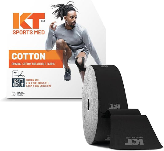 KT Tape, Original Cotton, Elastic Kinesiology Athletic Tape, 125’ Uncut Roll