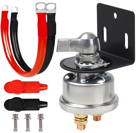 200A 12-48V High Current Master Battery Disconnect Switch Battery Power Cut Off Isolator Killer Switch with Face Plate for Car Vehicle RV Truck Boat Marine ATV