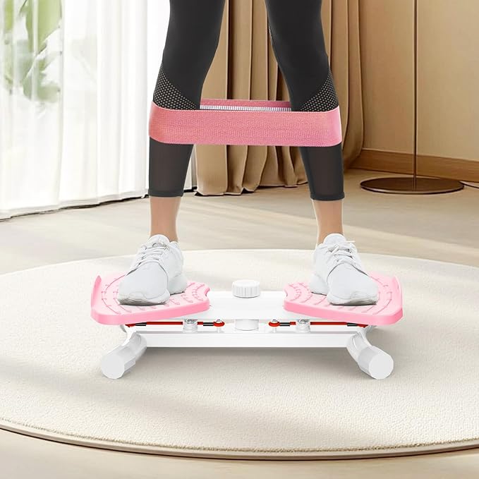 Waist Twister Ab Machine, 300 lbs Capacity Exercise Twist Board with Resistance Bands, Core Trainer Belly Fat Burner, Noiseless Waist Sculptor with Foot Massage