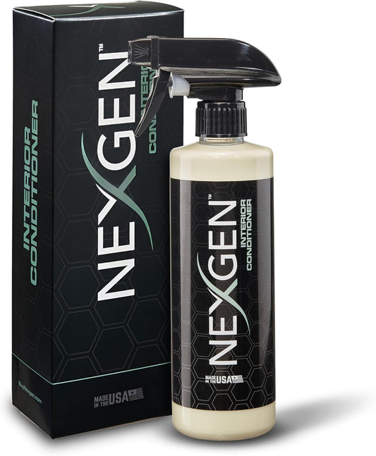 Nexgen Interior Conditioner (16oz) - Non-Greasy, UV-Blocking Formula - Fresh Leather Scent - On-The-Go Car Detailing - Car Cleaning Supplies - for Car Seats, Dashboards, Door Panels, & More