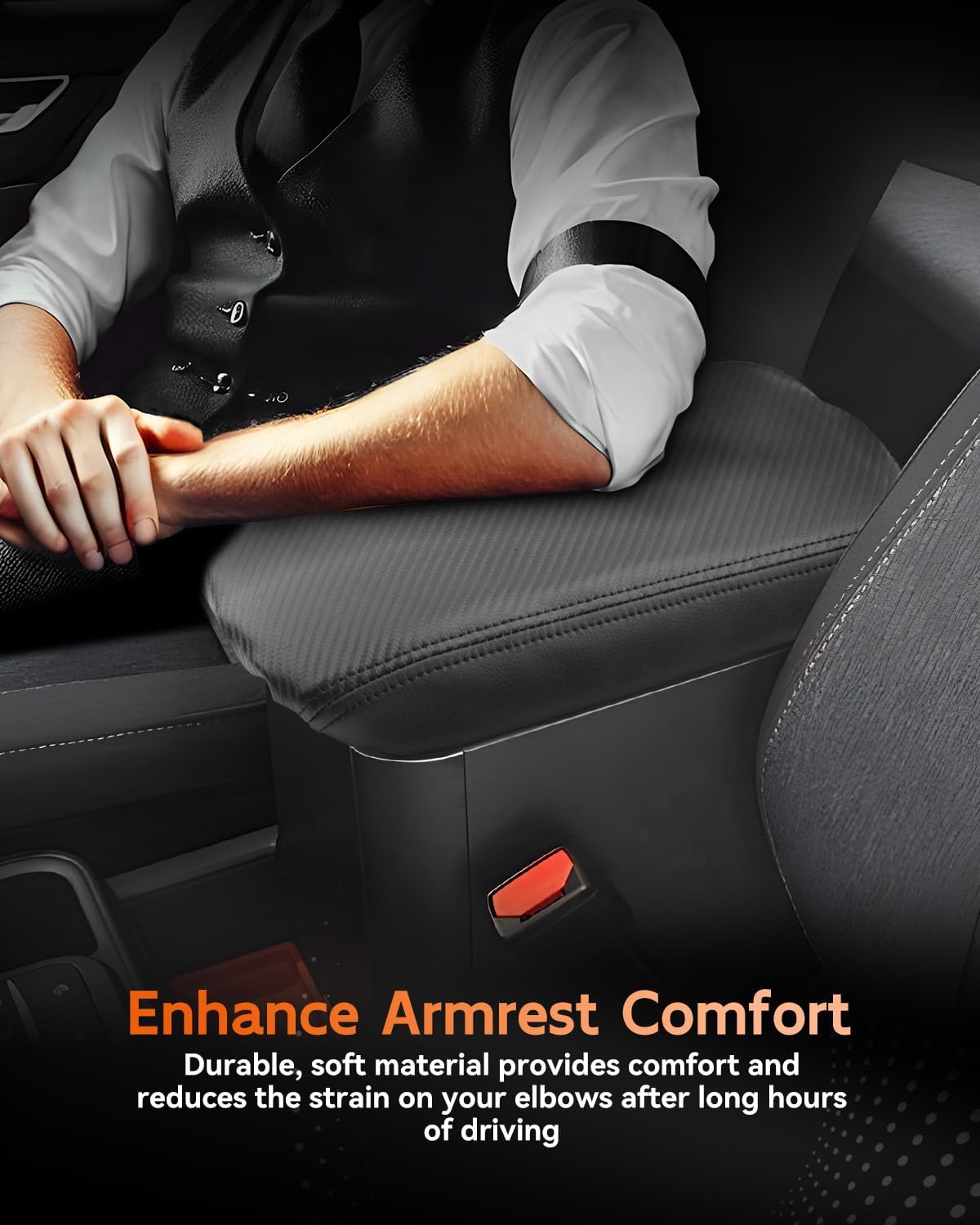 CDEFG for Ford Maverick 2022-2025 Center Console Cover Armrest Box Cover for Maverick (XL, XLT, Lariat) 2022 2023 2024 2025 Accessories Console Arm Rest Protector