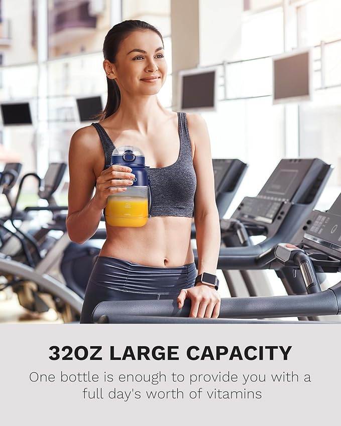 Portable Blender, Personal Size Blender with 10 Ultra Sharp Blades, USB Rechargeable Type-C, suitable for travel, picnic, office, and gym.