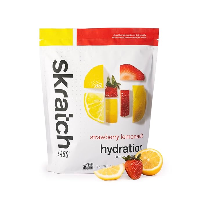 Skratch Labs Hydration Powder | Sport Drink Mix | Electrolytes Powder for Exercise, Endurance, and Performance | Strawberry Lemonade | 60 Servings | Non-GMO, Vegan, Kosher