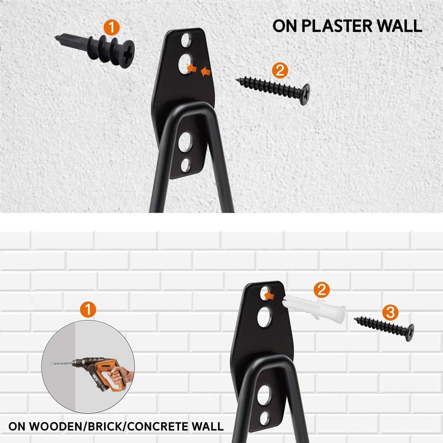 Garage Hooks, 12 Pack Wall Storage Hook Includes 2 Extension Cord Holder, Utility Organization, Heavy Duty Wall Mount Hangers for Hanging Bike, Ladder, Garden Tools