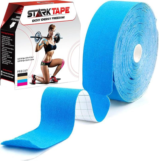 Original Kinesiology Athletic Tape. Professional Sports Tape for Ankle Wrist Knee Shoulder Muscles Joints. Latex Free, Waterproof, Stretchy, and Gentle on Skin. Up to 115 ft/Roll