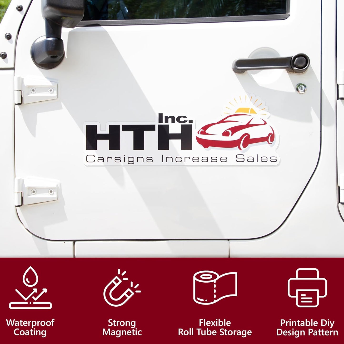 Custom Car Magnet Signs For Businesses - Personalized Car Magnets for Advertising and Vehicle Promotion - Advertising Magnets For Cars Door - Professionally Printed - Choose Your Text & Logo