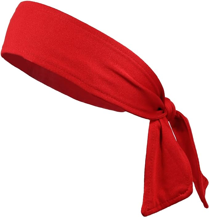 Kenz Laurenz Headbands Tie on Headband for Women Men Running Athletic Hair Head Band Elastic Sports Sweat Basketball Sweatband Stetchy Yoga Workout Sweatbands Adjustable Non-Slip Moisture Wicking