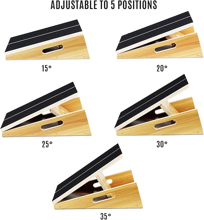 Yes4All Professional Incline Board, Slant Board Calf Stretching, Squat Wedge and Anti-Slip Surface, Portable Side Handle