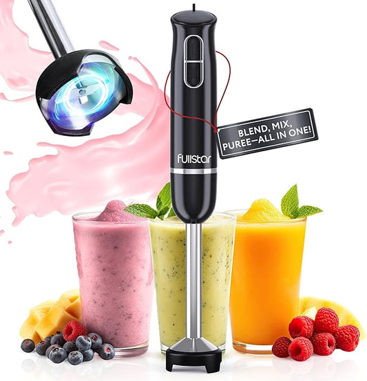 Immersion Blender Set, 300W Handheld Electric Hand Mixer, Smoothie Blender (300W, Black)