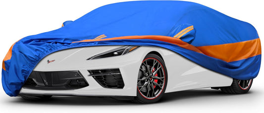 Heavy Duty Outdoor Car Cover Windproof All Weather Waterproof Sun Rain UV Dust Snow Protection Outdoor,Fit Coupe Audi TT,BMW Z4,Honda CR-Z,Hyundai Tiburon,Mazda RX-7 etc.Sice C2