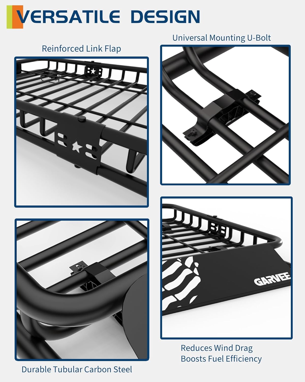 46" x 36" Universal Roof Rack Carrier Basket, 200 Lbs Capacity Car Cargo Rack with Extension Luggage Holder Basket Heavy Duty for SUVs, Trucks, Vehicles