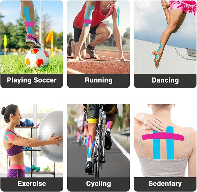 Kinesiology Tape Precut-85 Strips | Elastic Cotton Athletic Tape for Joints Support & Muscle Pain Relief-2inch x 10inch| Hypoallergenic & Waterproof K Tape for Ankle Knees Running Any Activity(7Color)