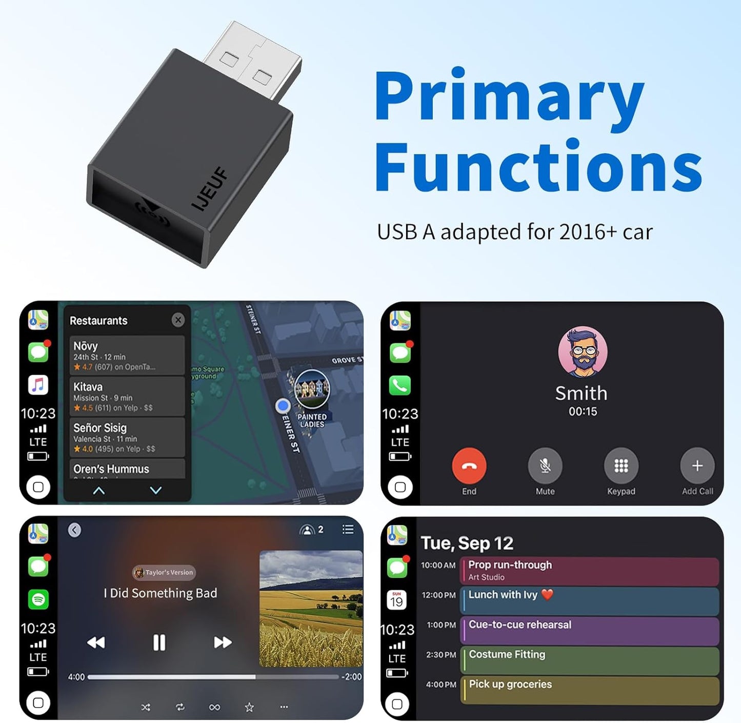 Wireless CarPlay Adapter for iPhone 2025 Upgrade,Ultra-Low Lag,Stable Connection,Mini Bluetooth Apple Car Play Adapter for iOS 10+ and Car from 2016+,USB A