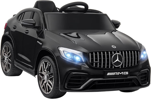 Aosom 12V Toddler Ride On Car with Remote Control, Mercedes Benz AMG GLC63S Coupe, Electric Car with 2 Speed, MP3 Player, Light, Horn, Songs, Suspension, Black