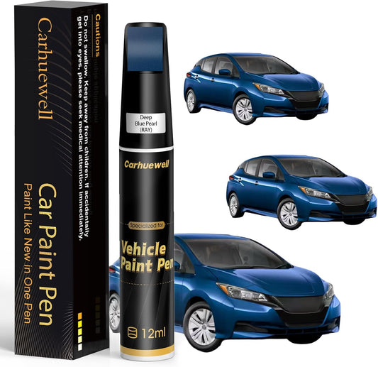 Deep Blue Pearl(RAY) Touch Up Paint Compatible with Nissan, Exact Match Car Paint Pen Automotive Scratch Repair Remover Kit Quick & Easy Solution for Vehile Chips and Nicks