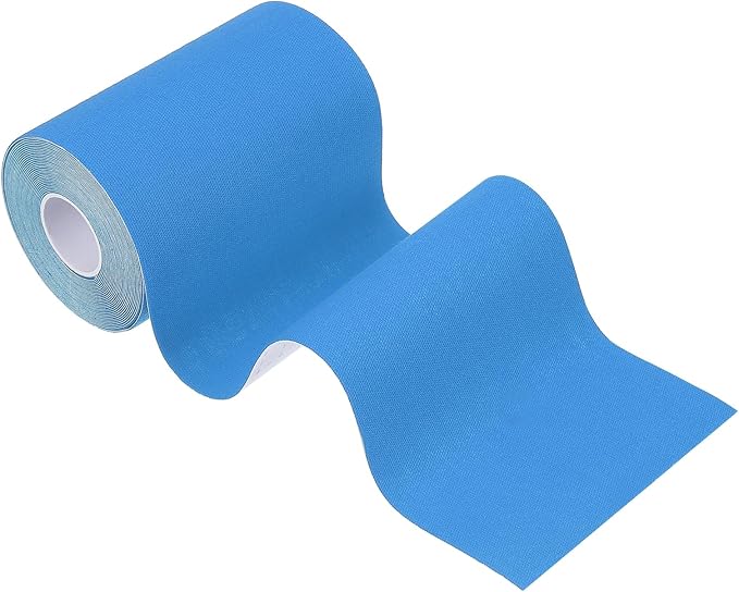 PATIKIL 5.5 Yard x 4 inch Kinesiology Tape, 1 Roll Adhesive Cotton Sports Muscle Support Tapes Waterproof Elastic Tape for Knee Ankle Wrist Shoulder, Blue
