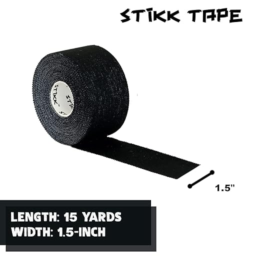 STIKK Athletic Tape - 3pk Black, 1.5 Inch x 15 Yards - for Stabilizing & Supporting Muscles and Joints - Training Supplies to Safeguard Against Sports Injuries