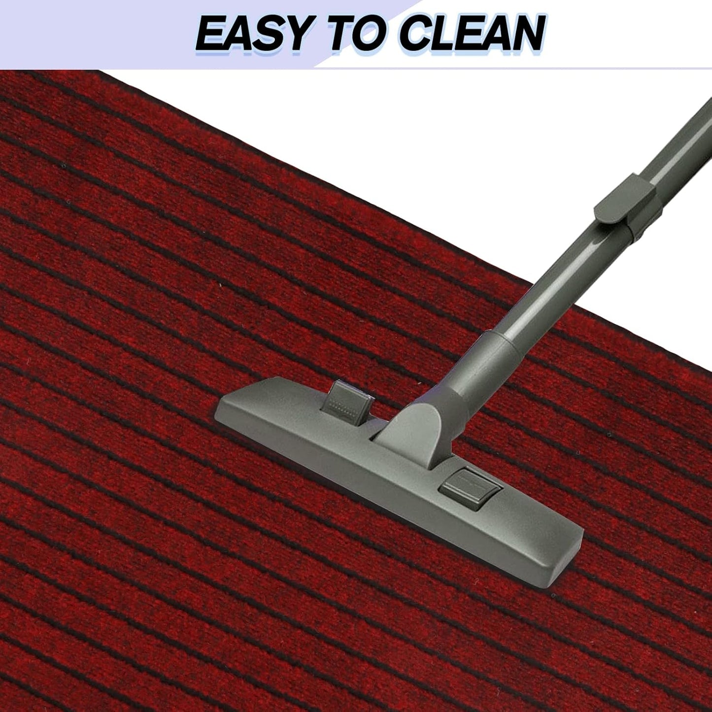 Custom Size Backed Non-Slip Area Rugs Runner, Easy Clean, Waterproof Runner Rugs for Hallway Entryway, Kitchen, Laundry, 4FT x 40FT, Red Stripe