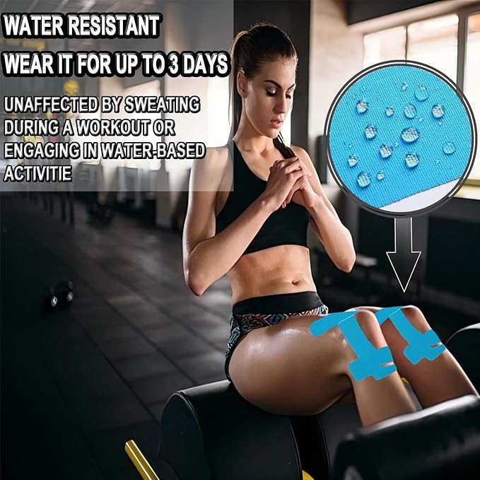 Kinesiology Tape for Knees, 8 Count Precut Kinesiology Tape,Original Cotton Waterproof & Breathable, Latex Free Elastic Kinesiology Athletic Tape for Knee Support and Muscle Pain Relief-4colors