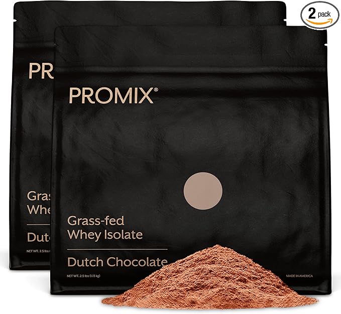 ProMix Nutrition Whey Protein Isolate Powder, Chocolate - Grass-Fed - ­Post Workout Fitness & Nutrition Shakes, Smoothies, Baking & Cooking Recipes - Gluten-Free & Keto-Friendly - 5lb