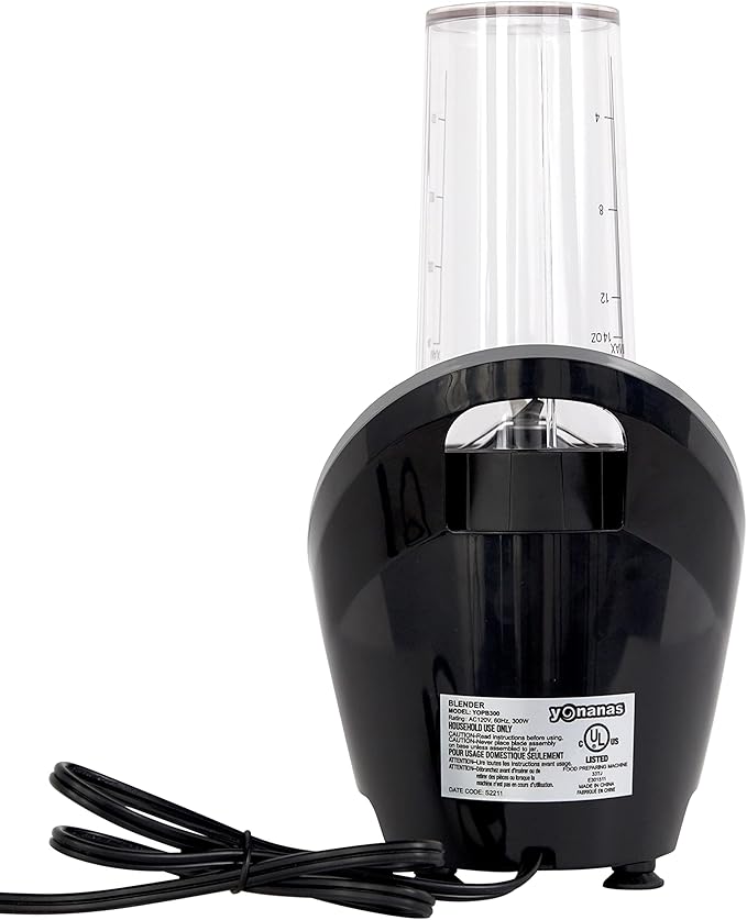 Yonanas Personal Blender with 13.5-Ounce Portable Cup and Drinking Lid for Shakes and Smoothies, BPA Free, 300-Watts, Gray